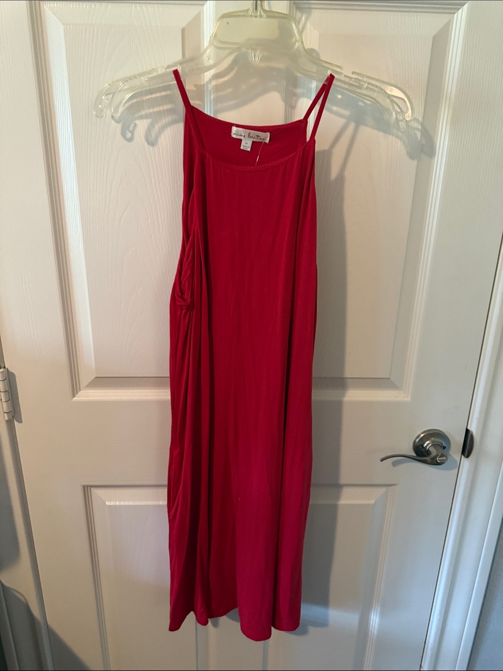 Maeve Bright Red Spaghetti-Strap Maxi Dress